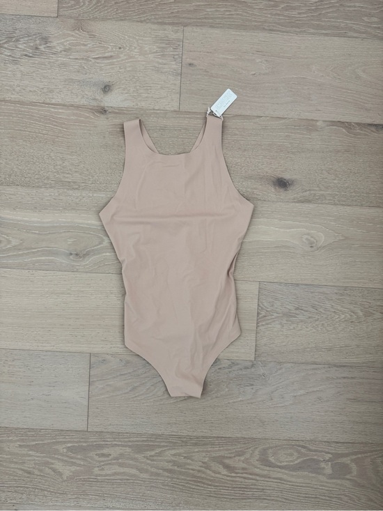 aerie Tops - Aerie Women’s One Piece Bodysuit Beige Solid Size M Mild Compression Wireless